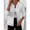 Veste Manteau Femme Couleur Unie Manches Longues Fermeture Éclair