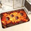 1pc Lava Crack Flame Print Welcome Mat Suitable for Indoor/Outdoor Use, Thick Plush Non-Slip Entry with Flame, Soft Skin-Friendly Suitable for Bathroo