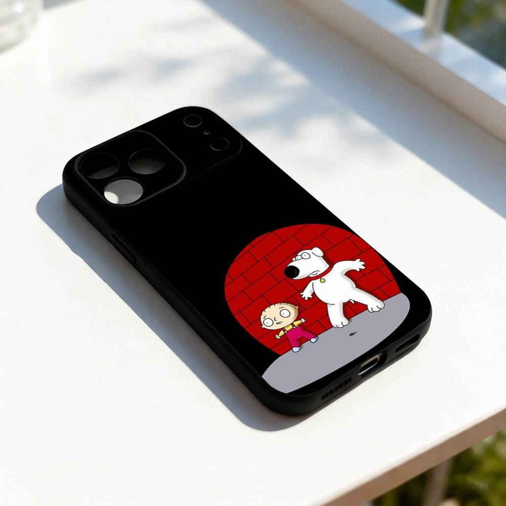 F-Family Funny G-Guy Funny Phone Case For iPhone 11,12,13,14,15,16,17,Pro,Max,Plus,E,SE4,Air,Mini Black Soft Cover