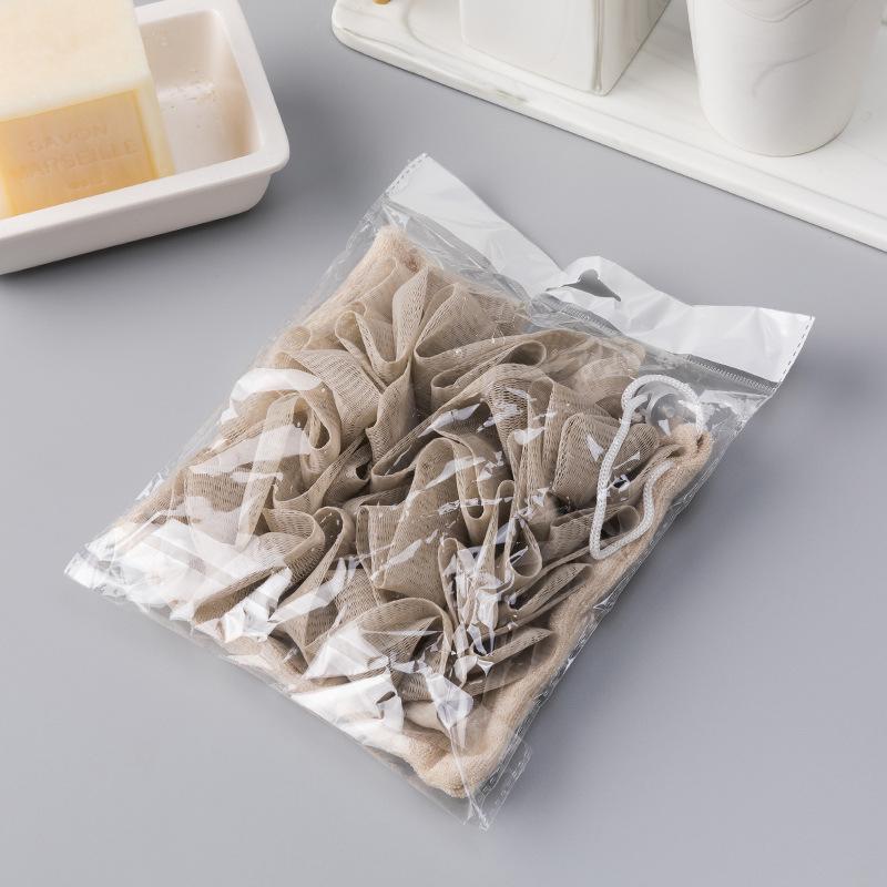 Korejská exfoliační koupelová houba a ručník s držákem na mýdlo - inspirováno celebritami, přenosné, design dva v jednom