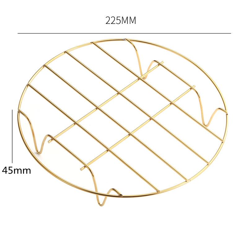 Edelstahl Heißluftfritteuse Dämpfgestell Gitter Küchen Dampfgarer für Knödel Einlagiger Grillständer Kochgeschirr Kochzubehör