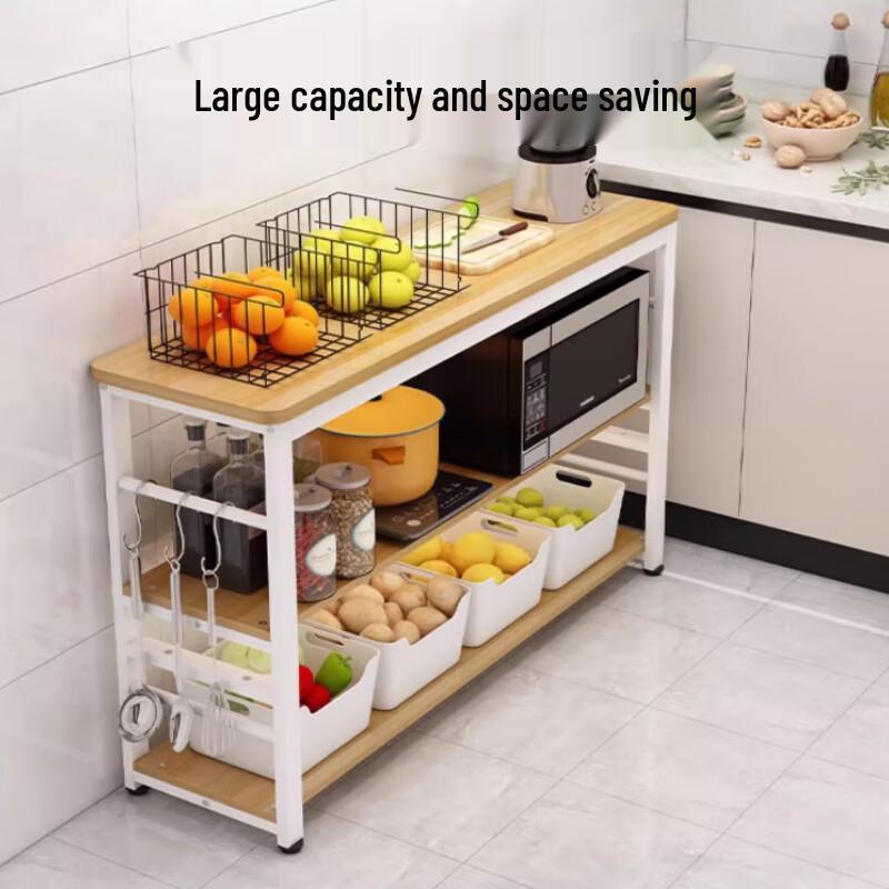 Bieying 3-Tier Kitchen Storage Shelf with Chopping Table