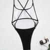 Nieuw Dames Zwempak uit Eén Stuk Halter Sexy Europese en Amerikaanse Stijl Fijne Flits Zwart Bikini