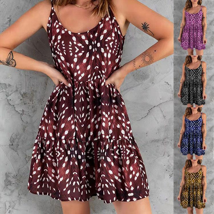 

Платье-юбка с принтом в стиле бохо 2025 года на бретелях S жёлтый