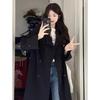 Women's Black Trench Coat: 2024 New Petite Mid-Length British Style for Autumn and Winter