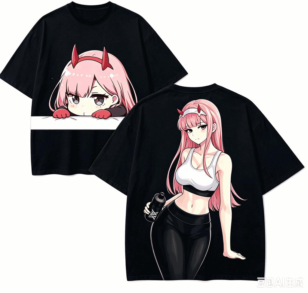 Darling In The Franxx Anime Lover TShirt Harajuku Cotton NewModel High Street Oversized Unisex Short Couples Streetwear Trendy