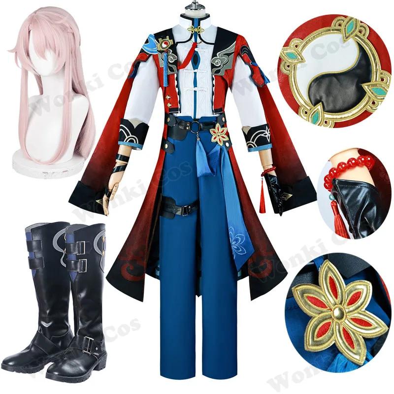 Star Rail Jiao Qiu Cosplay Costume Wig Jiaoqiu Tail For Men Game Role Play Party Outfits With Accessories