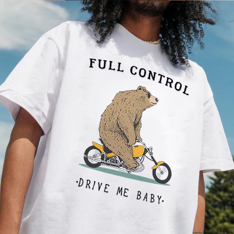 

Bear Riding Motorcycle Tshirt 100 Cotton ONeck T Shirt Short Sleeve Casual Mens Tshirt Top Tees 4XL