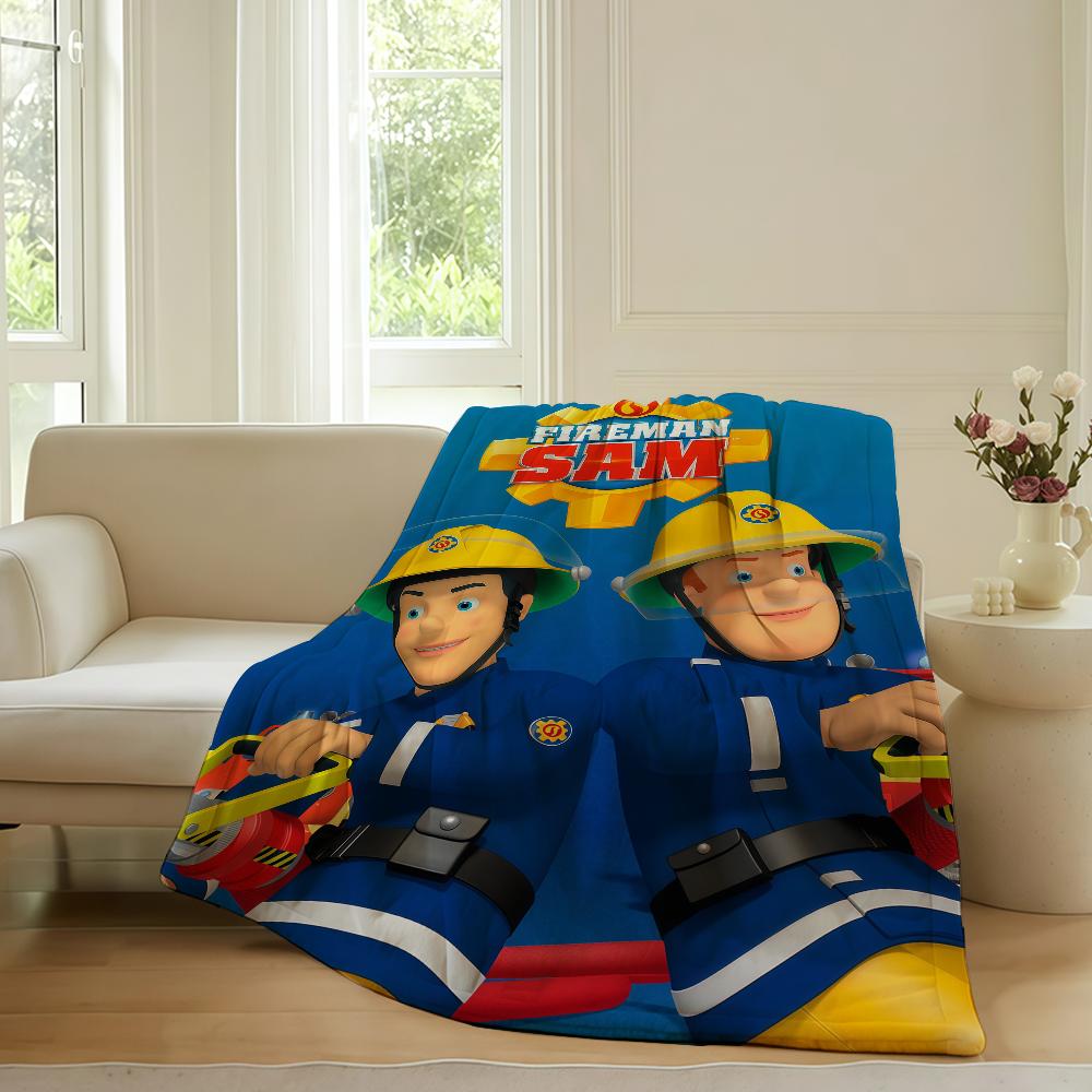 Cartoon Cute F Fireman Sam Blanket For Sofa Office Bed Plane Travel Sleep Read Relax Camping Soft And Warm