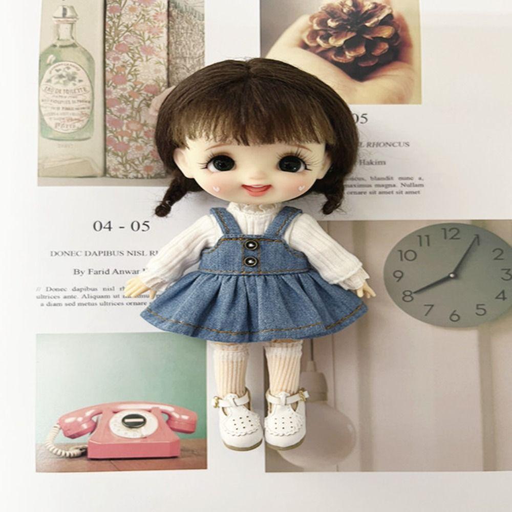 Toys As Kids Gift Girl'S Toy Strap Skirt Doll Jeans Doll Dress OB11 Doll Clothes for Doll Sweater