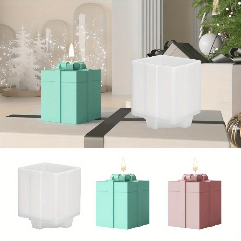 3D Christmas Gift Box Candle Silicone Mold Bowknot Gift Boxes for Car Aromatherapy Candle Gypsum Resin Mould DIY New Year Xmas Gifts