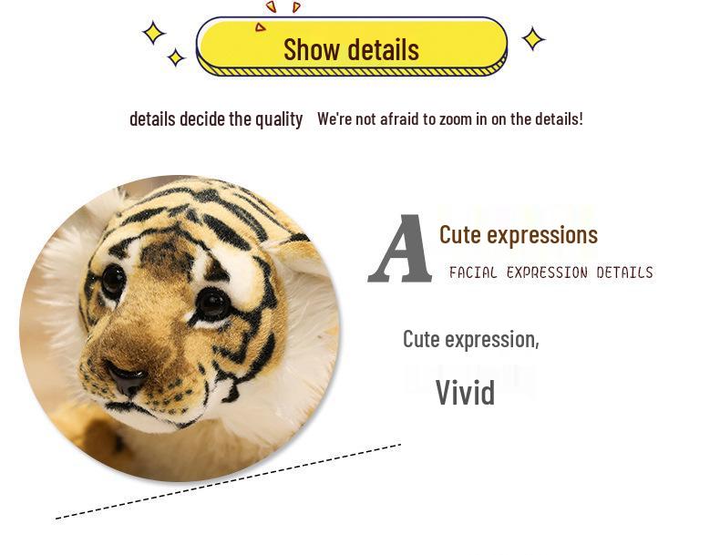 Plush Animal Toys: Tiger, Leopard, Golden Leopard, Lion Dolls for Home Decoration