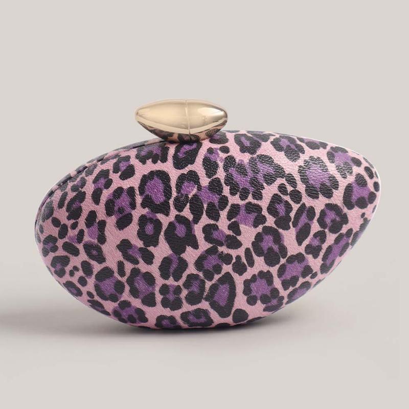 Leopard Print Wedding Pu Leather Evening Bag Crossbody New Bullet Fashion Clutch Shoulder Special Shape Women's Handbag Purses