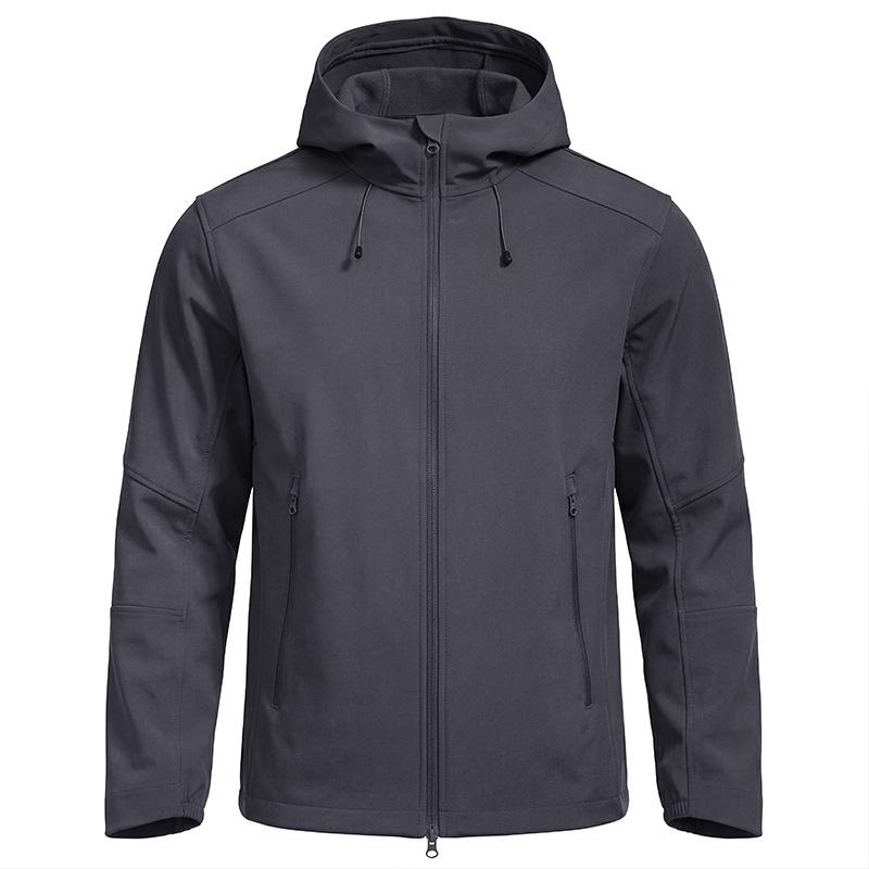 

Lackwar Men s Waterproof Windproof Softshell Hiking Jacket with Fleece Lining S [90-110 kg] сірий колір