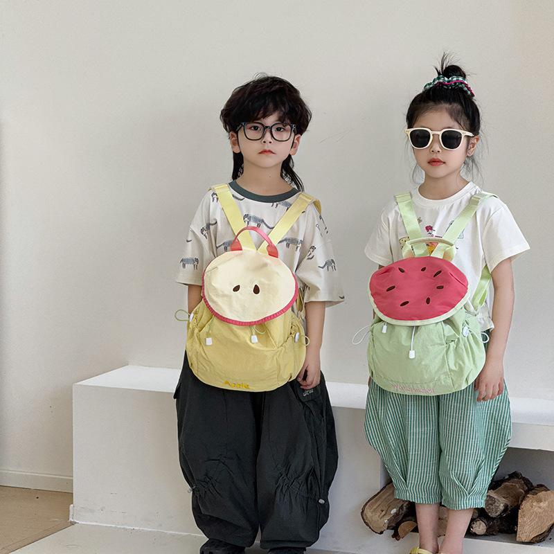 Borsa a Spalla Doppia - Estiva Leggera e Fresca Zainetto Frutta per Bambini - Zaino per Bambini Unico con Coulisse