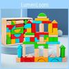 Wooden Creative Blocks Set With 50 Big Pieces For Kids Learning And Imagination