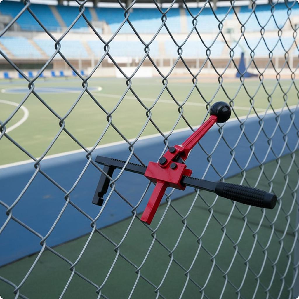Fence Mesh Tightening Tool with Hooked Jaw Sturdy Toothed Rack Tensioning