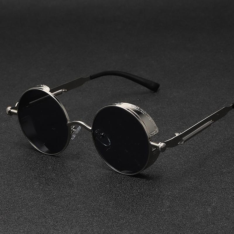 New Classic Steampunk Sunglasses for Male and Female Retro Round Shape Metal Framesd Sun Spectacles Fashion Colorful Protective Spectacles