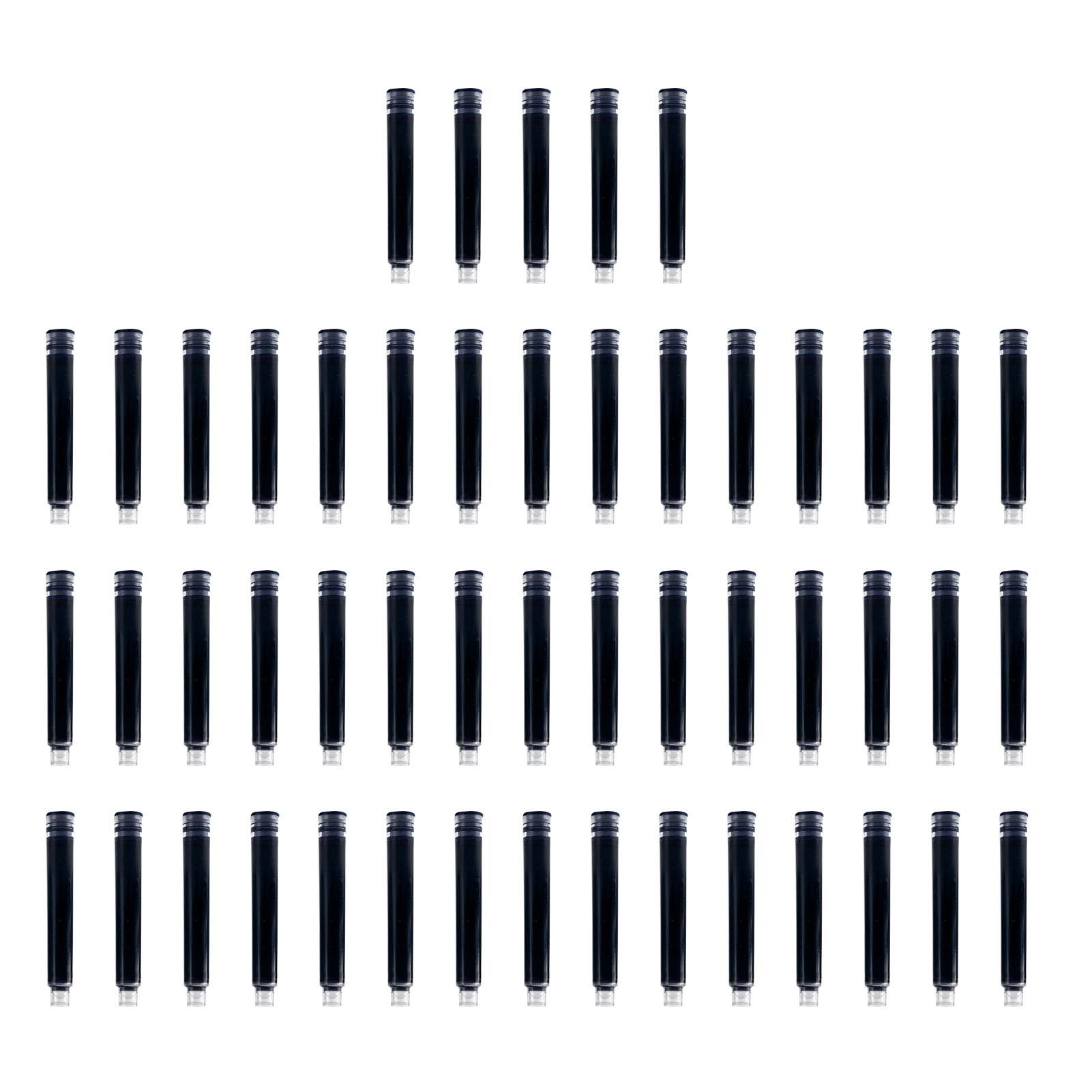 

50 Pieces Fountain Pen Ink Cartridges Red Color Ink Refill Cartridge with 3.4 mm Bore Diameter for Office School 50PCS чорний