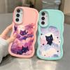 Black Cat Starry Night Case for Samsung Galaxy A15 A13 A12 A16 A52 A21s A11 A14 Soft Phone Cover A53 A06 A23 A04 A05 A22 A03 A33