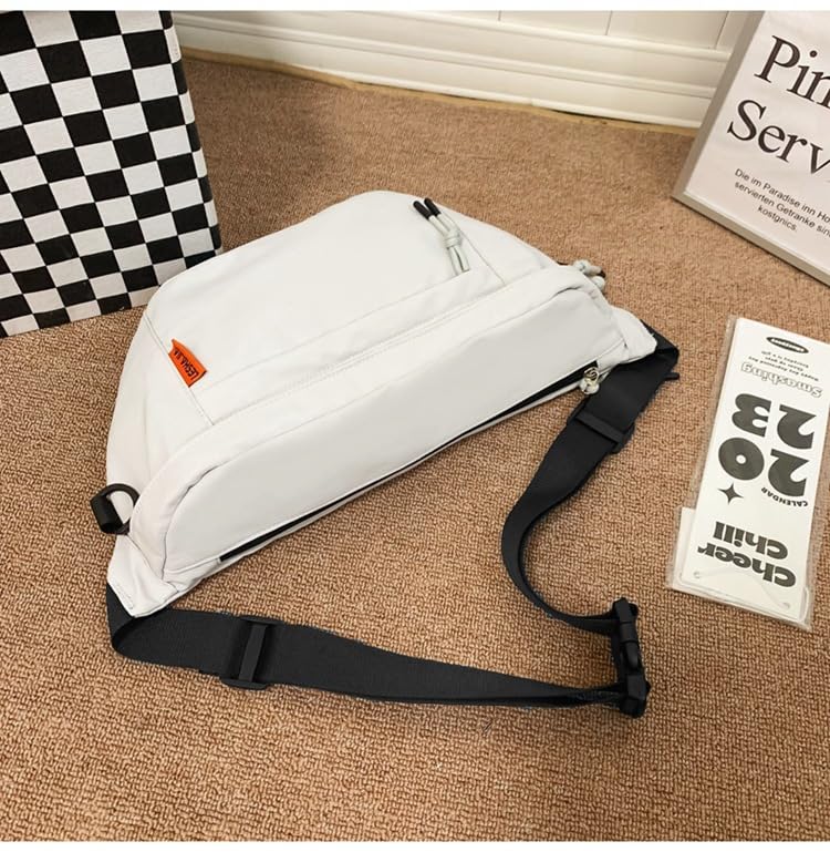 Petit-Germe Körpertasche, Ein-Schulter-Tasche, Crossbody-Tasche, Großes Fassungsvermögen, Wasserdicht, Outdoor, Weiß