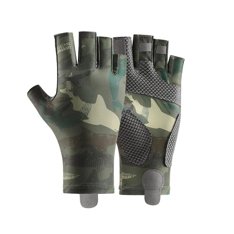 Yazhisen Men s Ice Silk Half-Finger Cycling & Fishing Gloves L