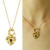 Nordic Inspired Heart Pendant Necklace Unique Vintage Heart Necklace Accessory with Golden Chain for Trendy Outfits