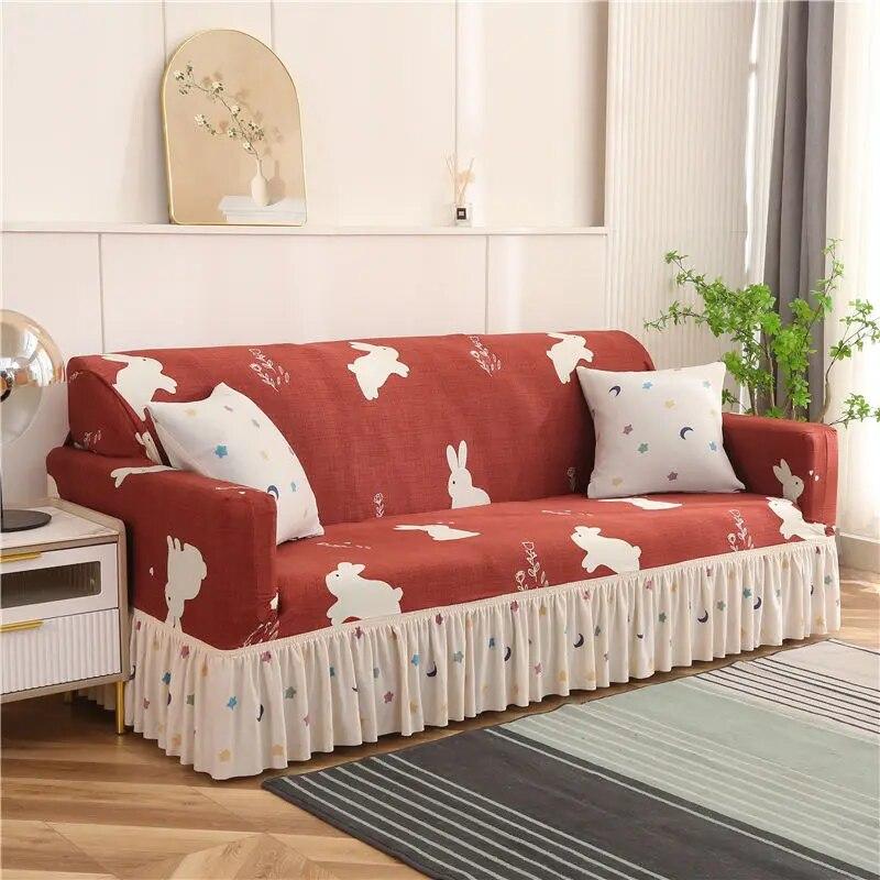 Modern Minimalist Large Skirt Elastic Sofa Cover Full Coverage Sofa Cover Universal Four Seasons AB Edition Sofa Napkin