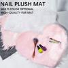 Pink Nail Art Soft Fur Foldable Hand Rest Pad Nail Art Photo Background Manicure Practice Cushion Mat Nail Equipment Tool
