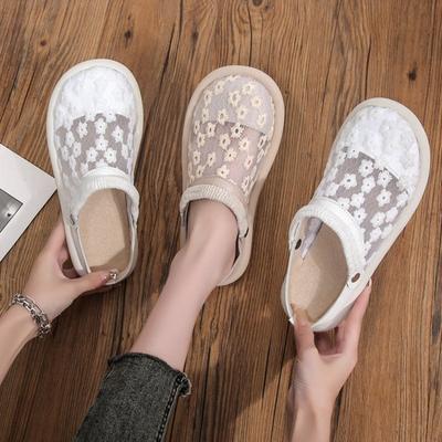 2024 Dress Flats Shoes Female Round Head Soft Women Casual Mesh Shoes New Breathable Fisherman Footwear Spring Summer Korean