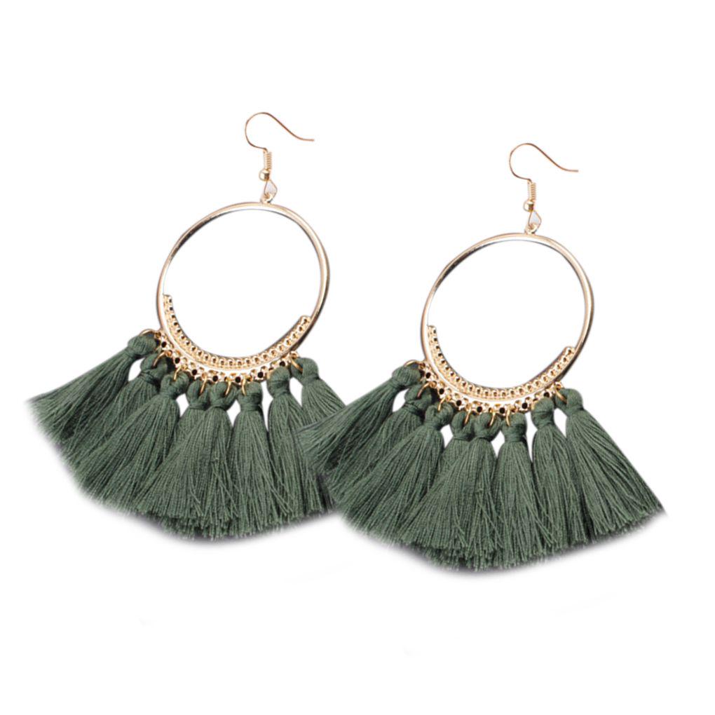 

Fashion Tassel Earrings Women Ethnic Big Drop Fringe Dangle Bohemia Jewelry no7