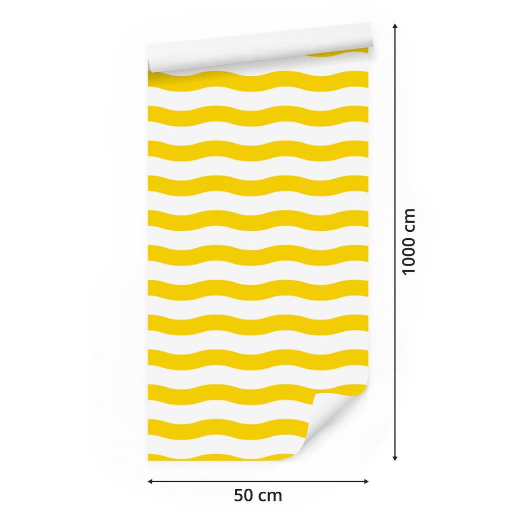 Yellow Stripes Wallpaper for Living Room and Bedroom 50x1000