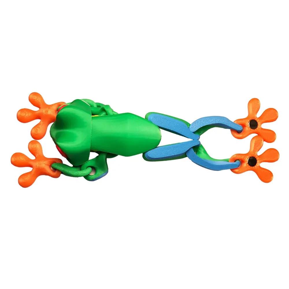 Stampa 3D Simulazione Rana di Fiume Articolata Rana Mobile Ornamenti Cucina Decorazione Casa Ufficio Animale Scrivania Giocattolo Magnete per Frigorifero