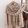 Premium Tassel Scarf Winter Long Imitation Cashmere Retro Plaid Shawl Korean Version Thickened Scarf To Keep Warm Couple
