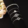 1080 European and American Beaded Bead Chain Alloy Hollow Four-leaf Flower Peach Heart Tree of Life Five-piece Bracelet