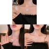 Copper Zircon Flower Pendant Necklace For Women With Sparkling Stone Embellishments