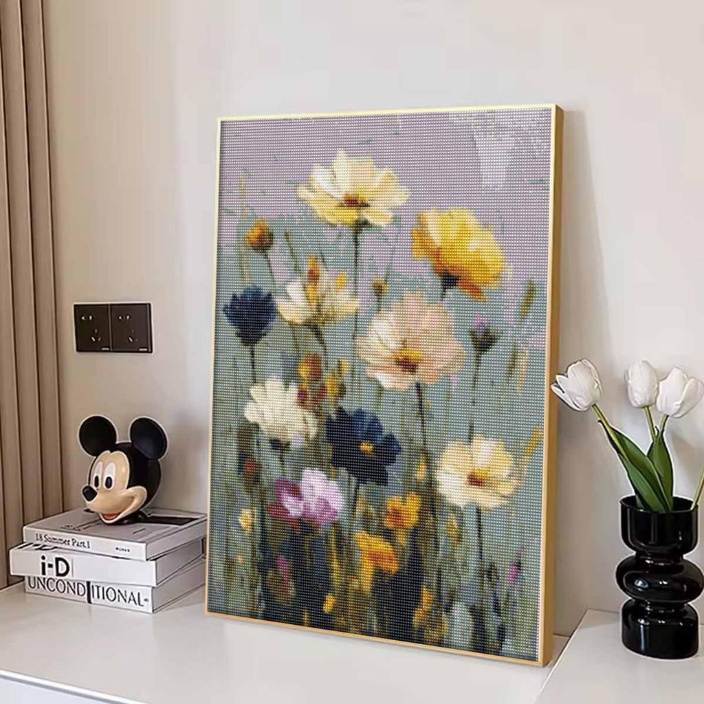 Wildflowers Full Round Drill Diamond Painting Kit DIY Sparkle Art Canvas for Adults Relaxing Craft and Home Decoration Gift Idea Set