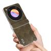 ABEEL For ZTE Nubia Flip 5G Case Transparent Matte Edge Leather Coated PC Grid Pattern Phone Cover