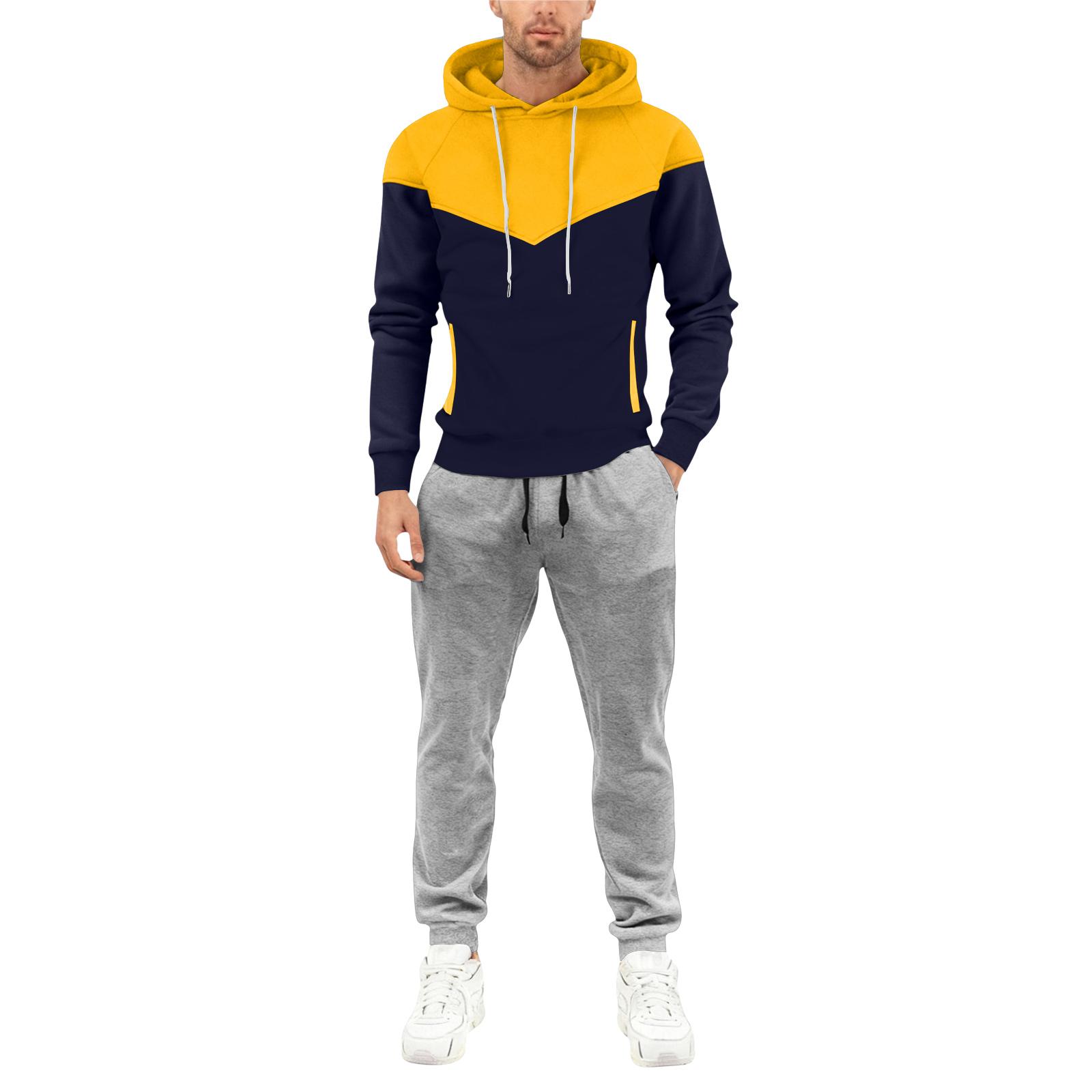 

Мужской спортивный костюм с капюшоном на осень/зиму XL жёлтый