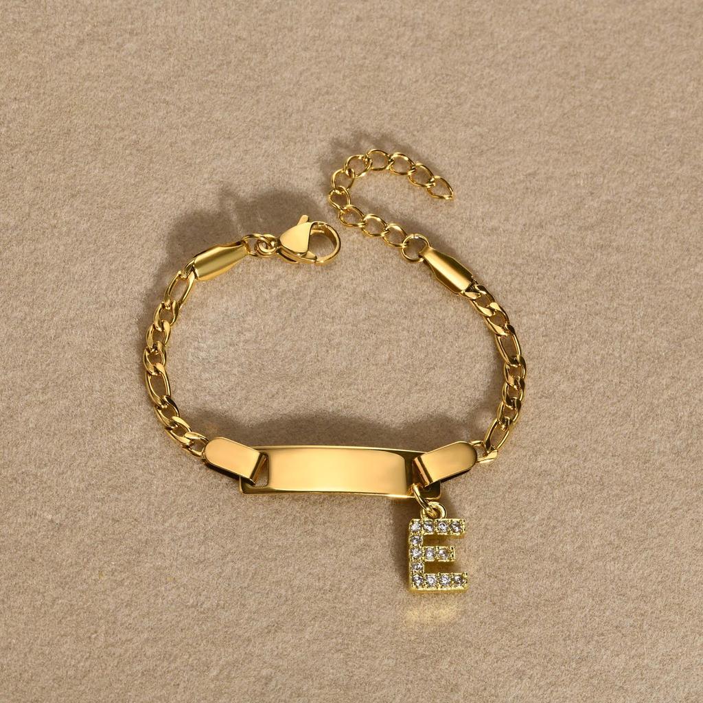 Stainless Steel Alphabet Bracelet for Kids and Ladies - Fashionable, Simple Jewelry