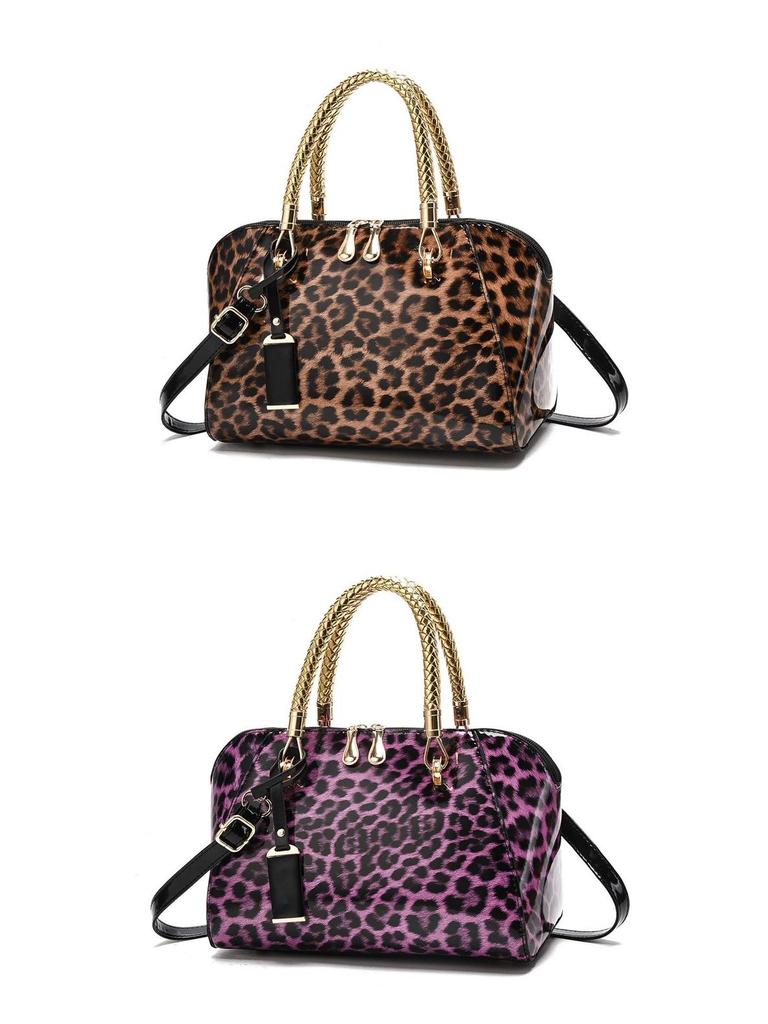 2025 Leopard Print Versatile Handbag: White & Khaki Crossbody Shoulder Bag for Women