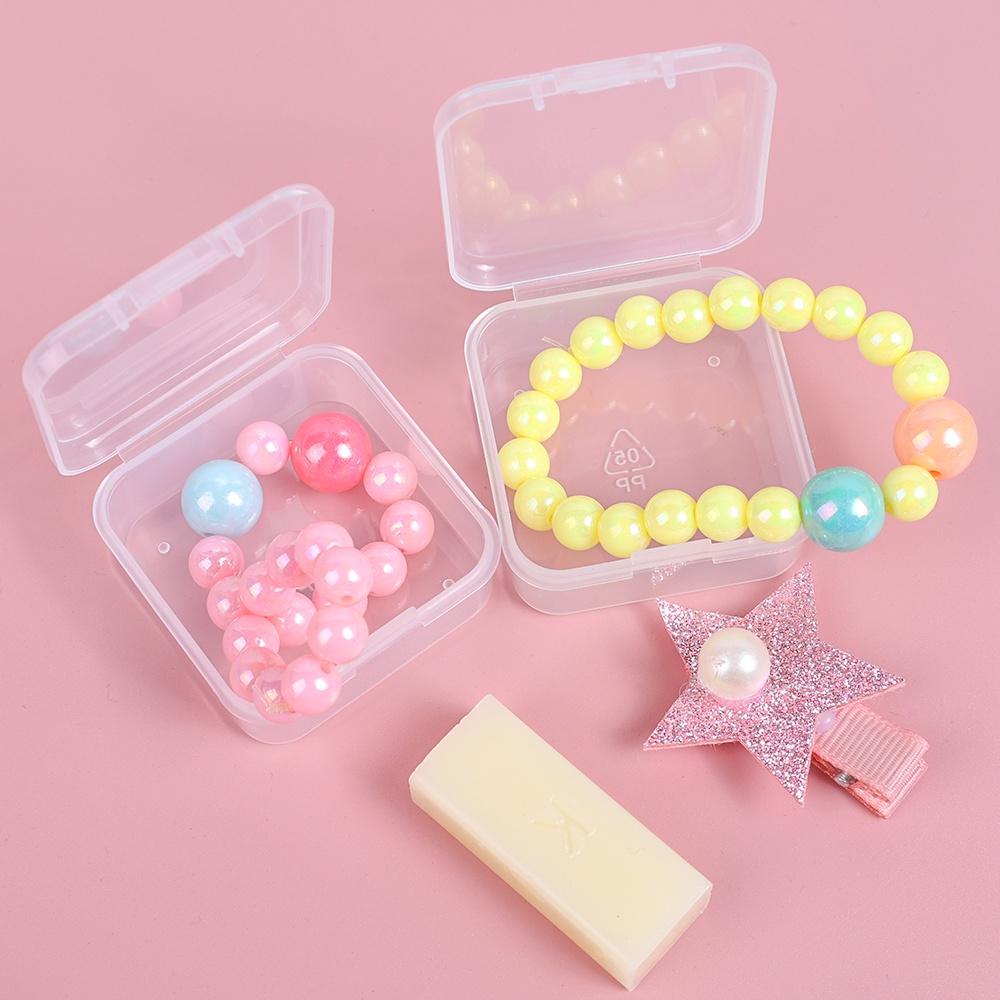 20Pcs Mini Plastic Storage Box Transparent Jewelry Storage Box Container Portable Earring Ring Earplugs Packaging Storage Case