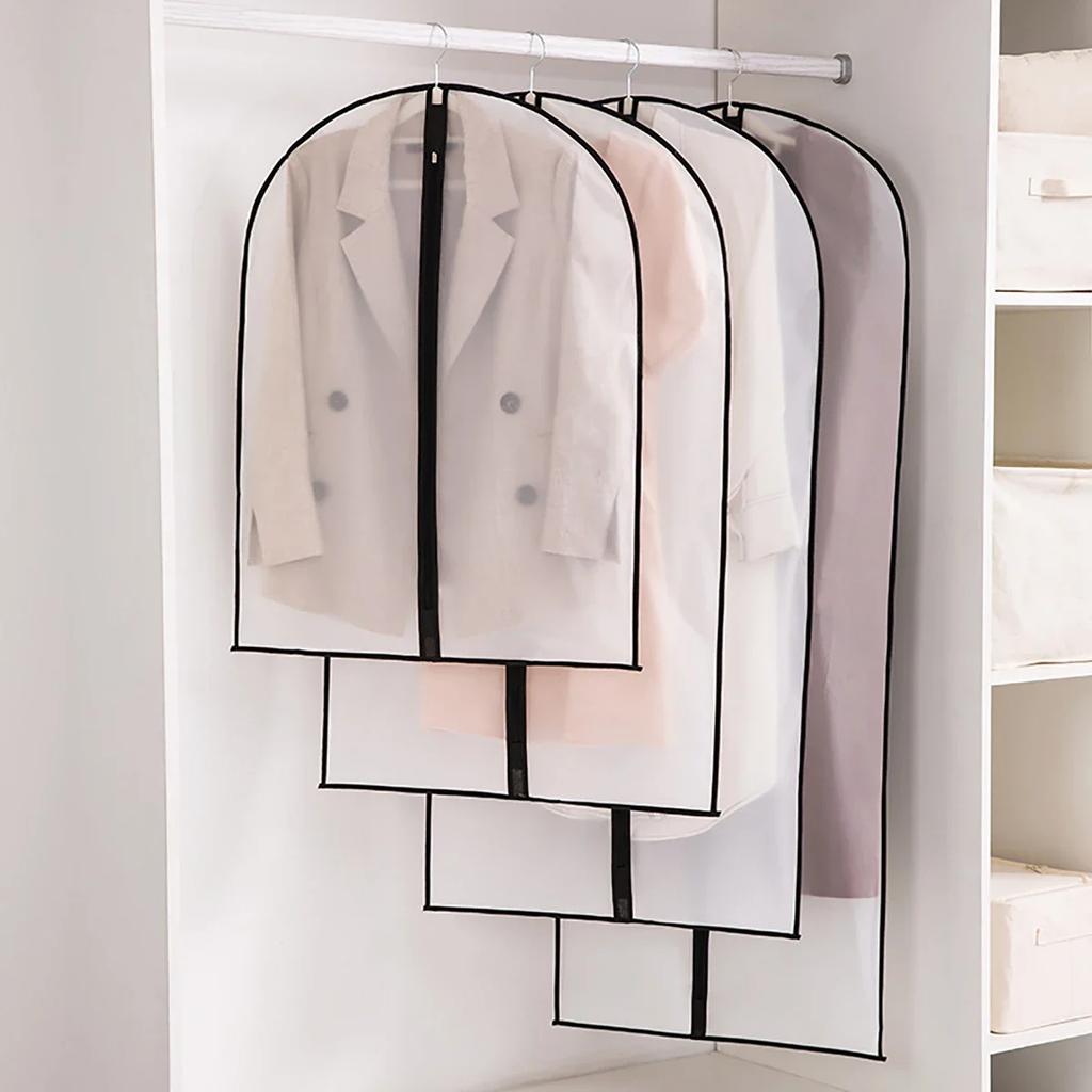 Clothes Dust Cover Transparent Thickened Washable Dust Bag PEVA Household Dust Cover Coat Suit Cover Hanging Clothes Bag