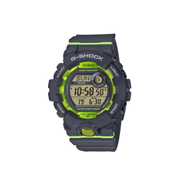 

Casio G-Squad Series Bluetooth Smart Step Tracker LED Display Quartz Movement Resin Strap Watch GBD-800-8PR Men watches Gray GBD-800-8PR Black
