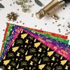 5Pcs Christmas Wrapping Paper Gold Foil Gift Wrap with Holiday Tree Designs Flower Bouquet Packing Paper for DIY Present Packaging