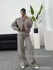 2024 Spring and Autumn Sweater Two-piece Women's Clothing European and American Cross-border Trend Fashion Casual Zipper Cardigan Trousers