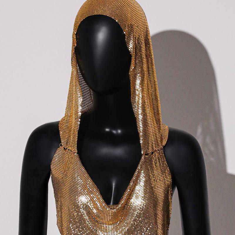 Summer Metallic Sequin Crop Top For Women Streetwear Fashion Statement