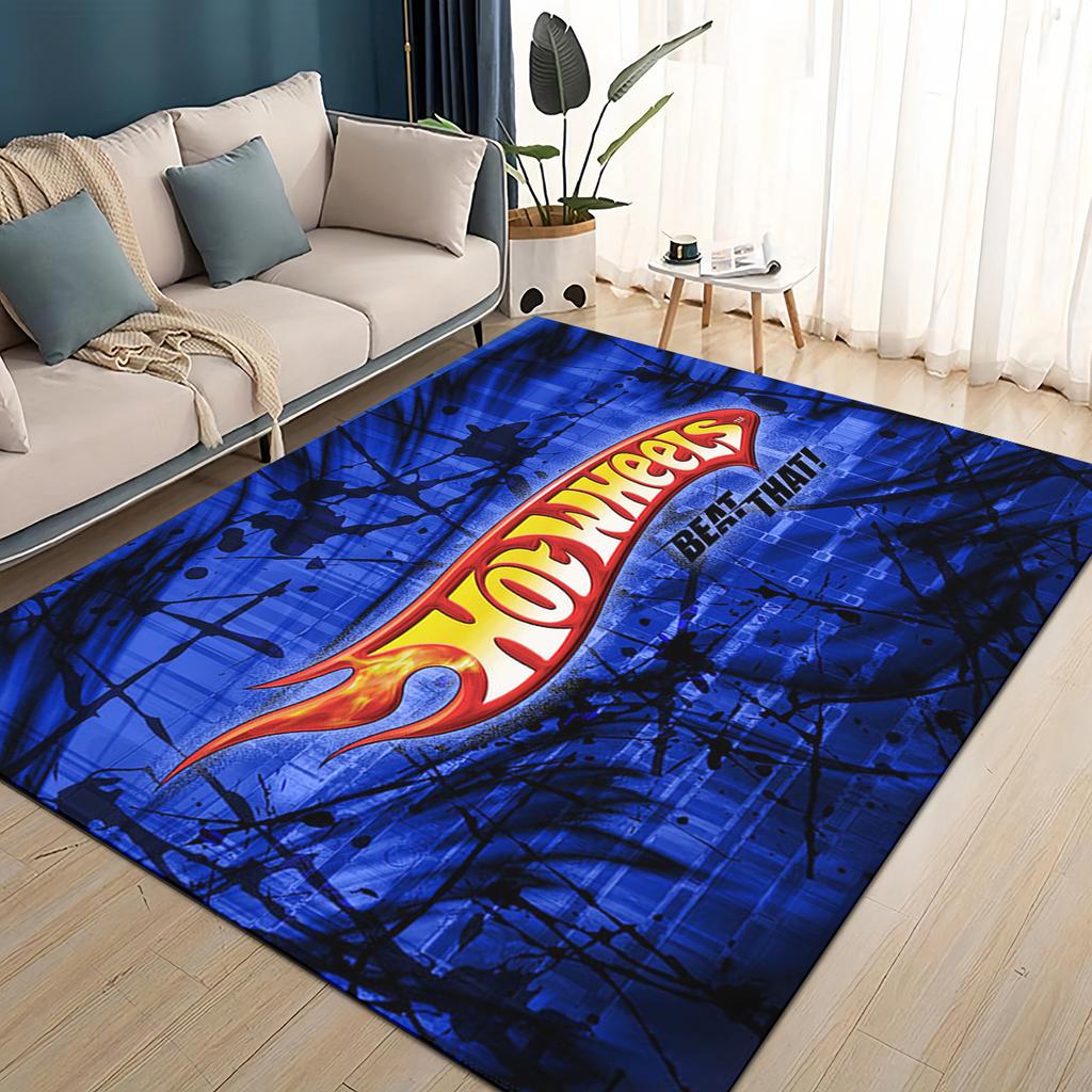 3D Hot W-Wheels Monster Závodní Auto Plocha Koberec, Koberec pro Obývací Pokoj Dětský Pokoj Pohovka Rohožka Dekorace, Protiskluzová Podlahová Rohož