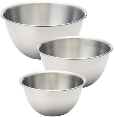 Nagao Deep Bowl Matte Stainless Made In Japan Tsubame-Sanjo Set, 20cm, 23cm, 26cm, Finish, 18-8 Steel,