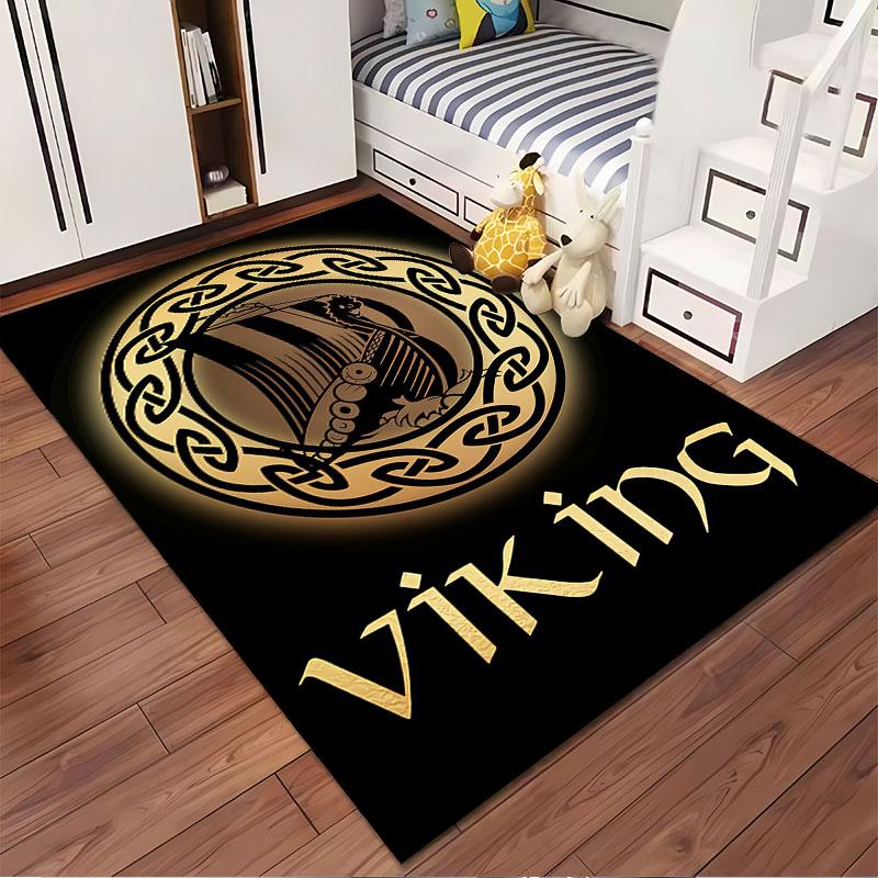 Viking Ship Nordic Design Carpet Suitable As a Non-slip Mat for the Living Room or Bedroom Sofa